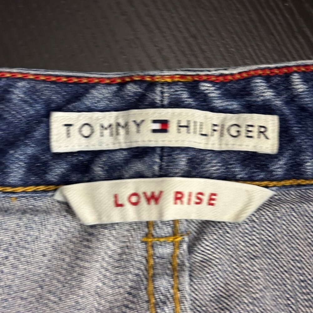 Tommy Hilfiger Denim Jean Pant Women 12 Low Rise Bootcut Flared Y2K Embroidered - Picture 4 of 14